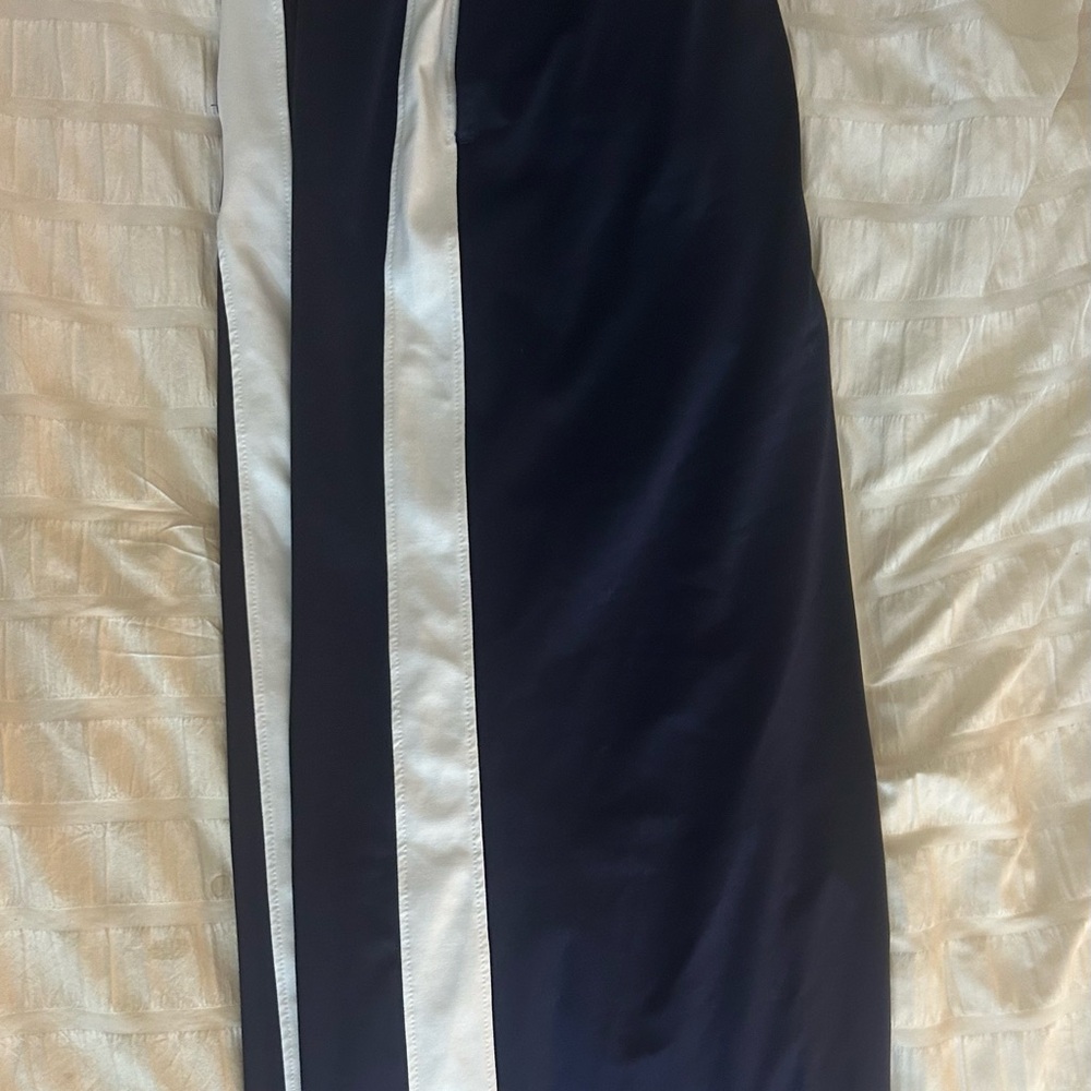 Mi Blue and White Maxi Pencil Skirt with Slit